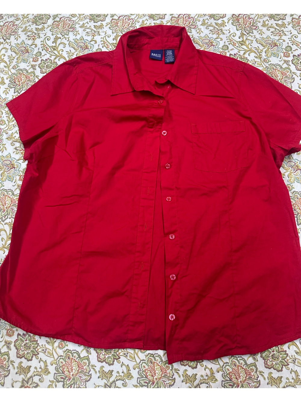 Basic Editions Red Button-Down Shirt